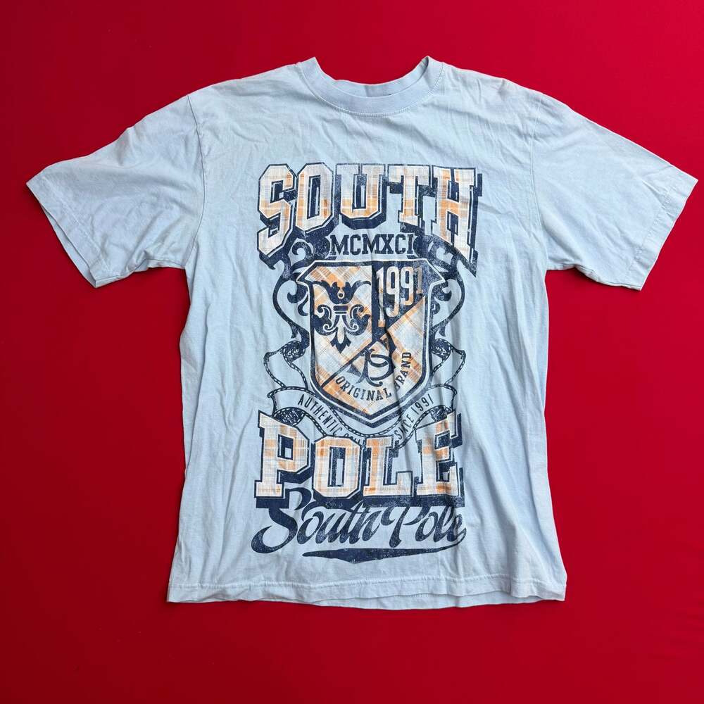 Vintage‎ Southpole MCMXCI Collection Graphic T-Shirt Y2K Gray Label SIZE XL